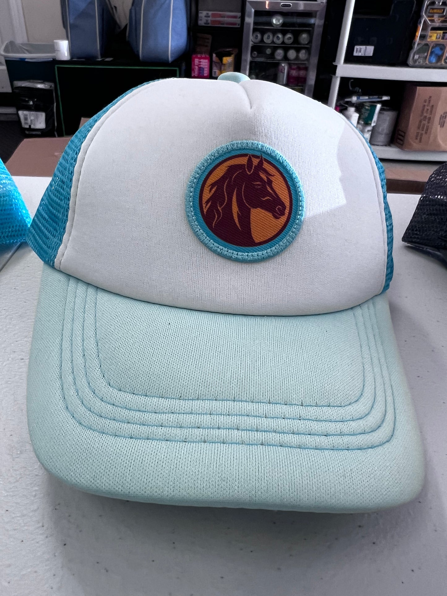Mini Mel Teal Horse small trucker Teal