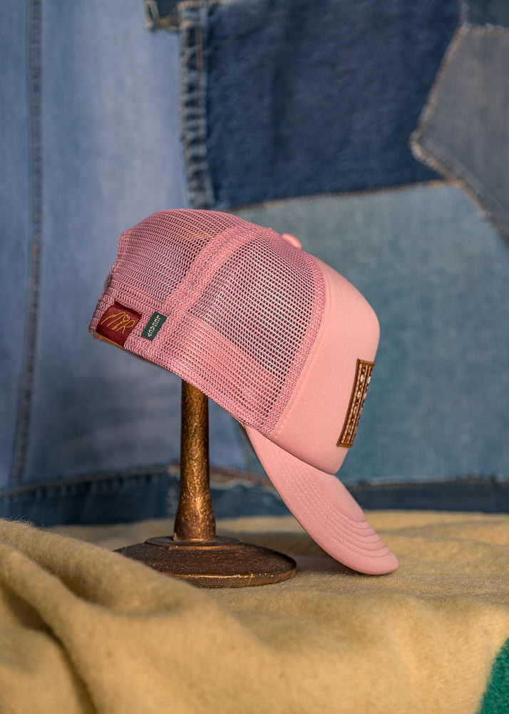 MR SIG Floral Trucker Hat | Dusty Rose Vintage Cap | Melvin Roy